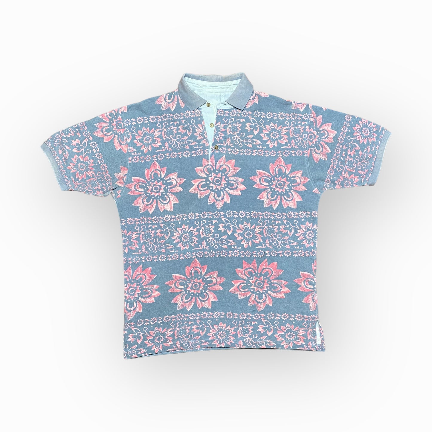 Poloshirt Baumwolle Grau/Pink M