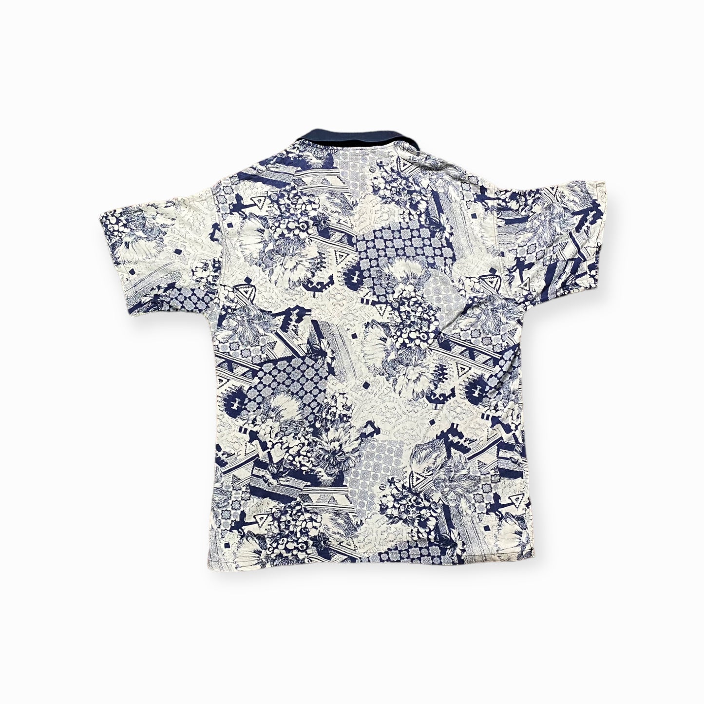 90s Tim Price Poloshirt Blau/Weiß M