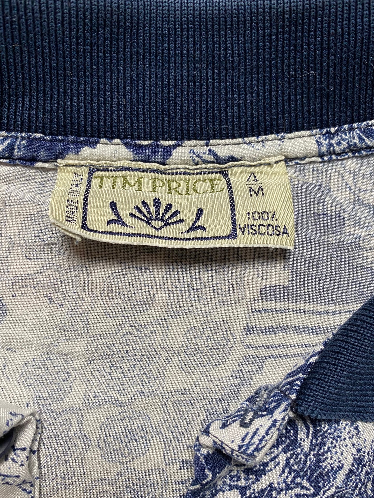 90s Tim Price Poloshirt Blau/Weiß M