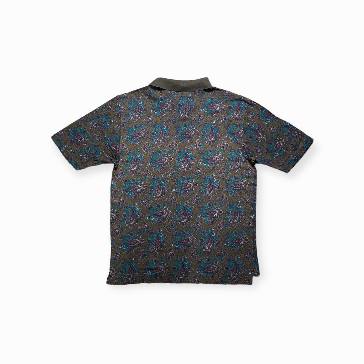 90s polo shirt cotton brown/colorful M