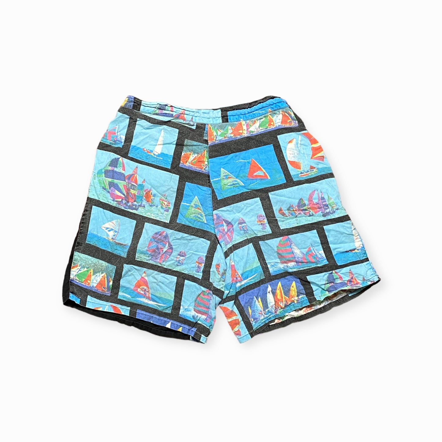 90s Sailing Shorts Cotton Black/Blue S/W29