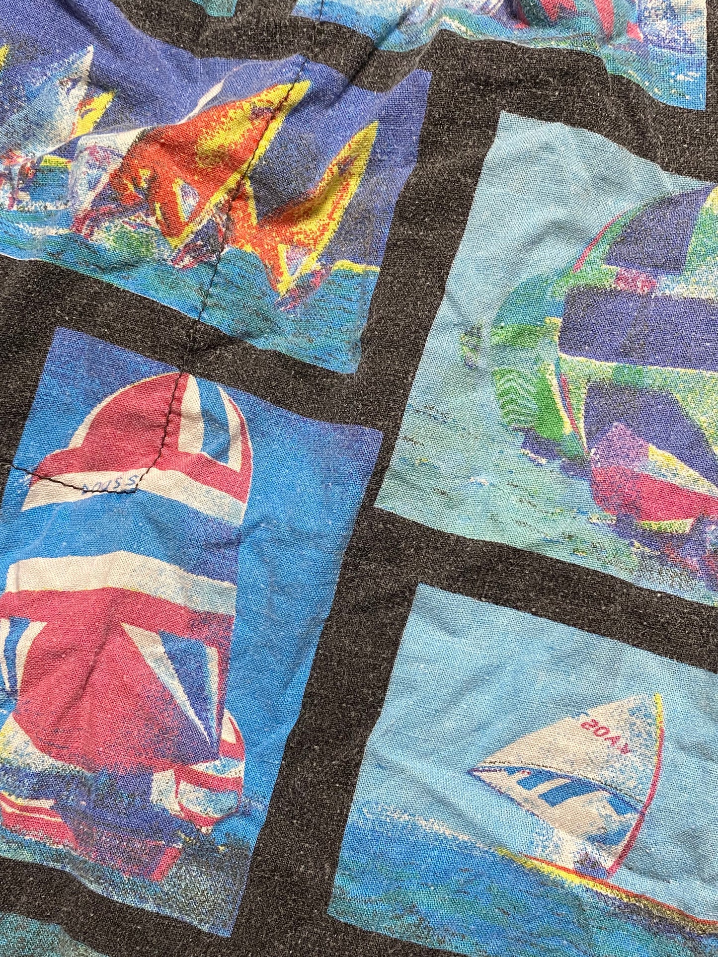 90s Sailing Shorts Cotton Black/Blue S/W29