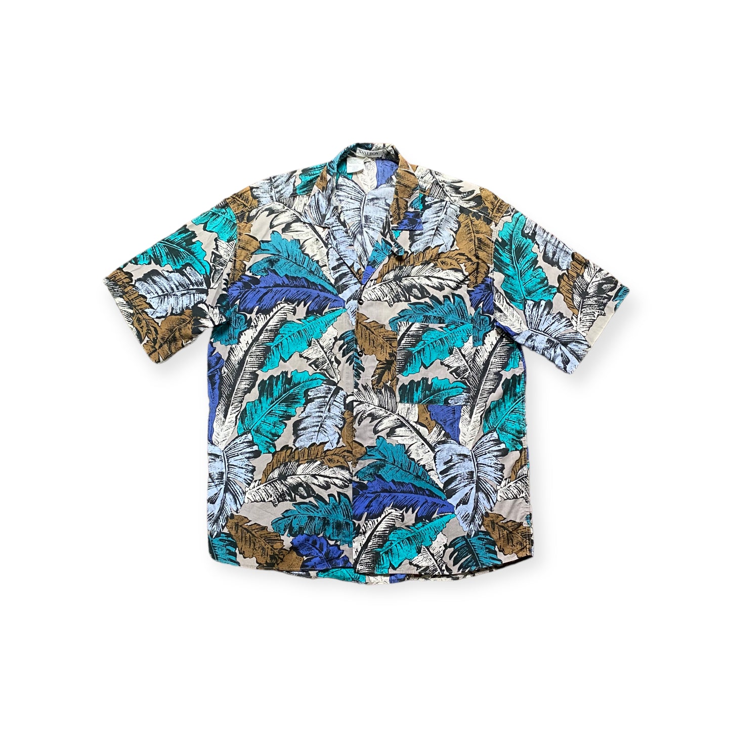 90s Nani Bon Summer Shirt Cotton Green/Brown M