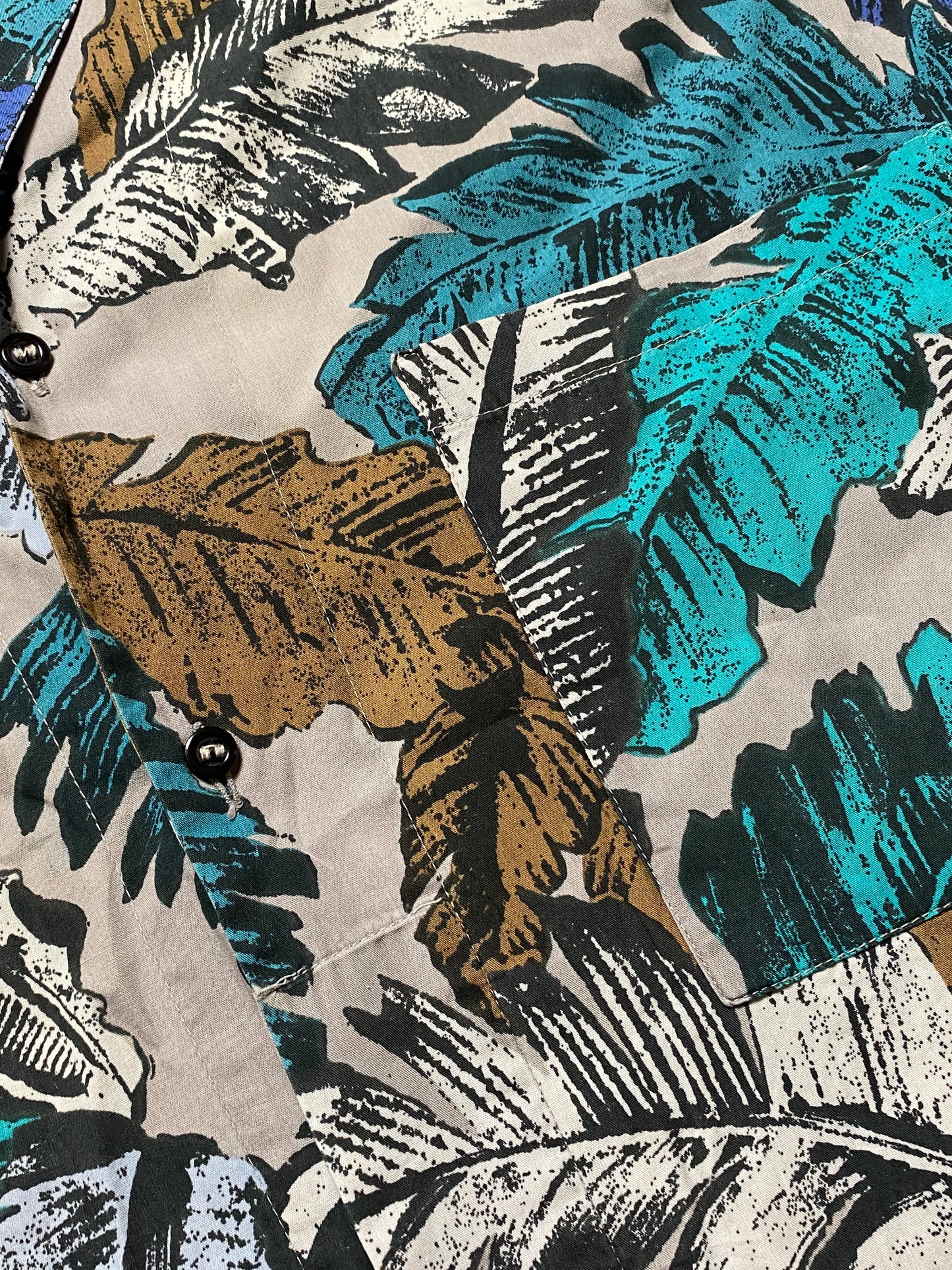 90s Nani Bon Summer Shirt Cotton Green/Brown M