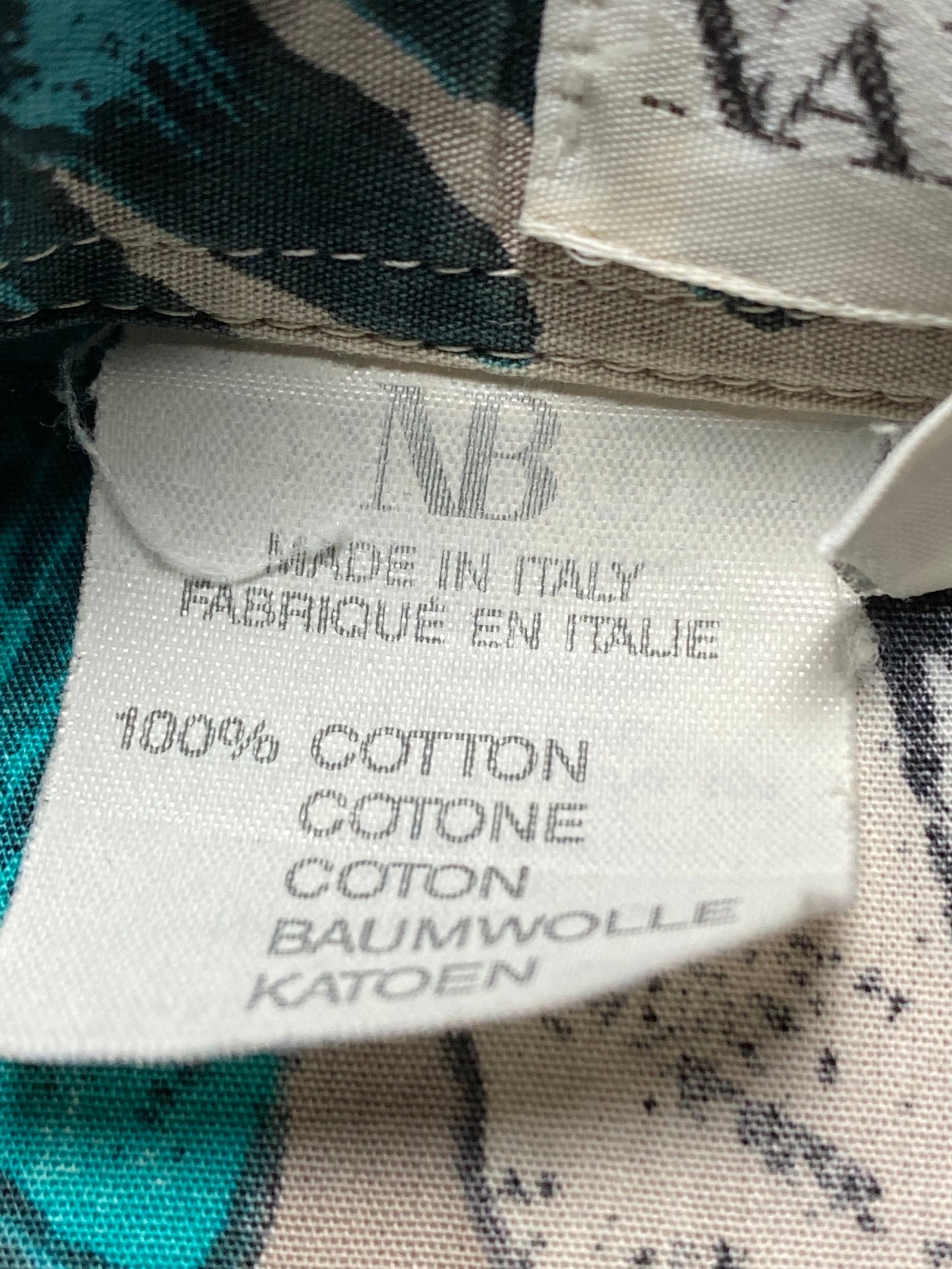 90s Nani Bon Summer Shirt Cotton Green/Brown M