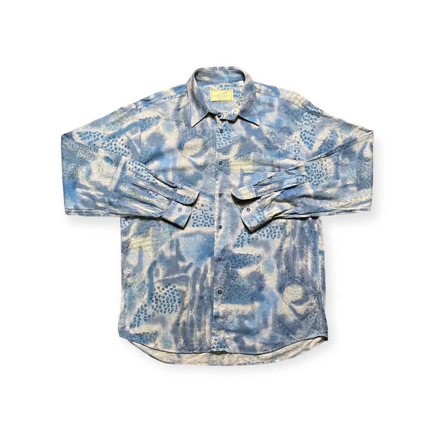 90s James Dillon Casual Shirt Cotton Blue M
