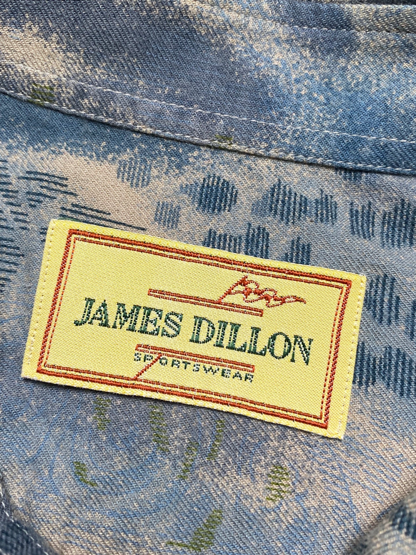 90s James Dillon Casual Shirt Cotton Blue M