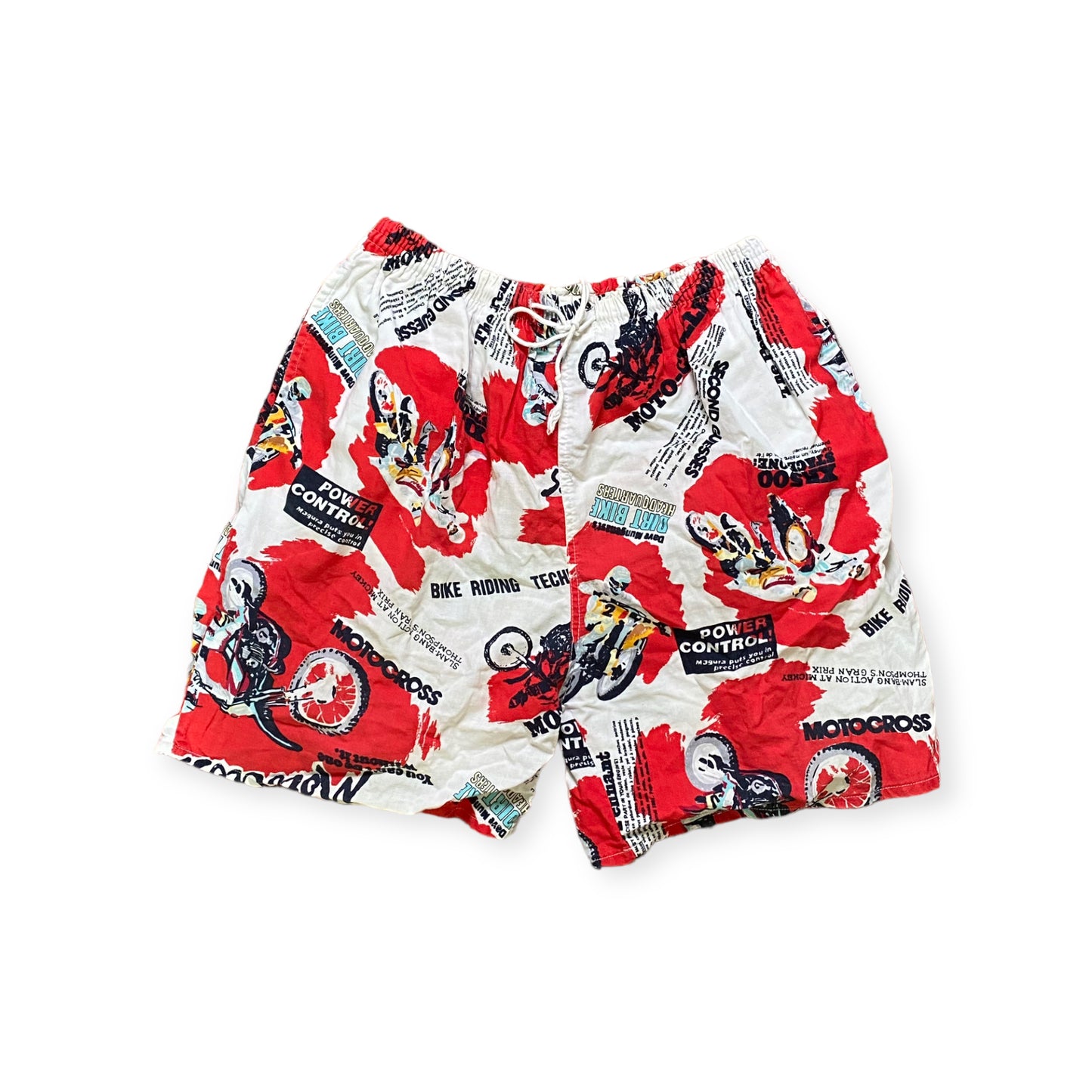 y2k Cote d`Amour Motorsport Shorts Baumwolle Rot/Weiß M