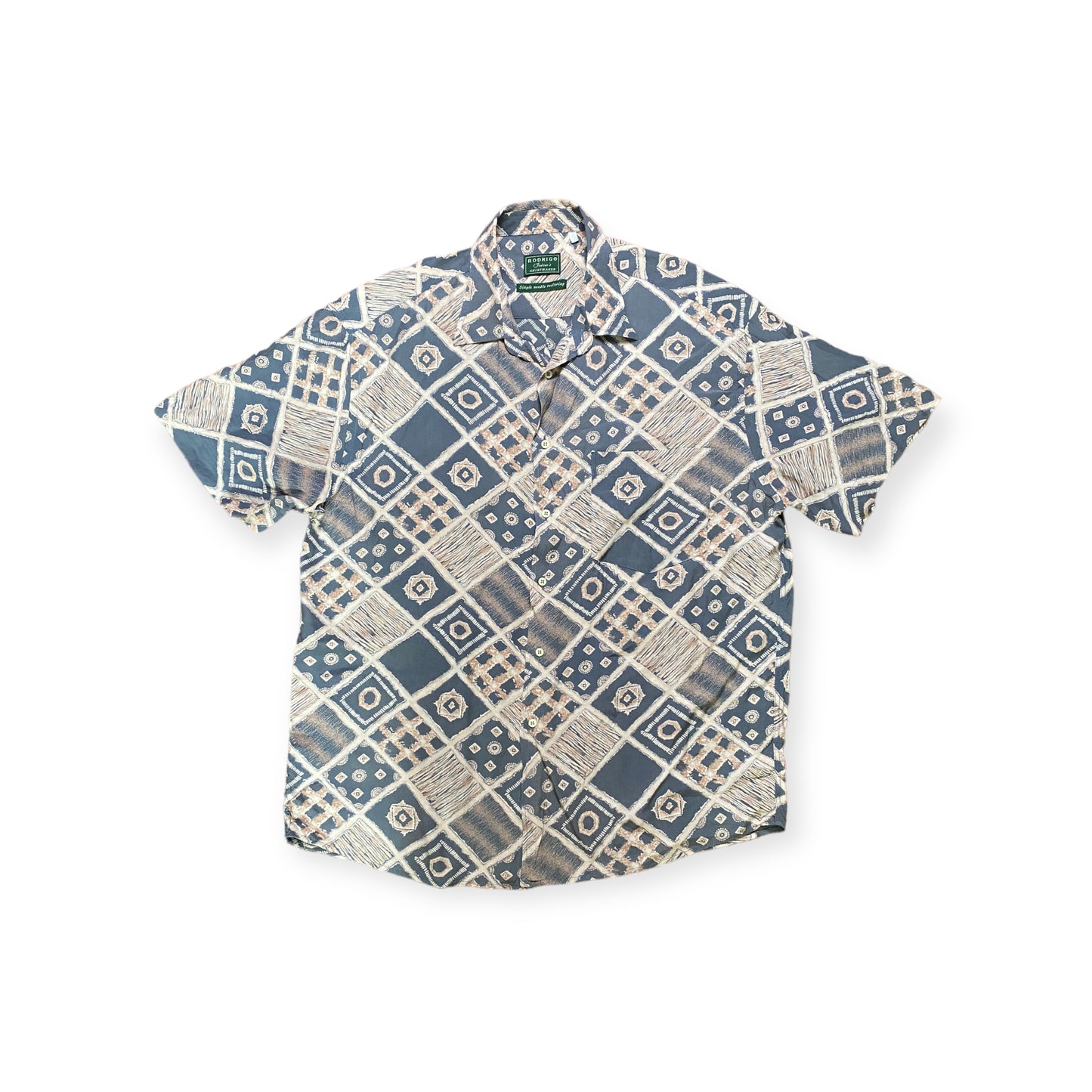 90s Rodrigo Summer Shirt Viscose Grey/Beige XL