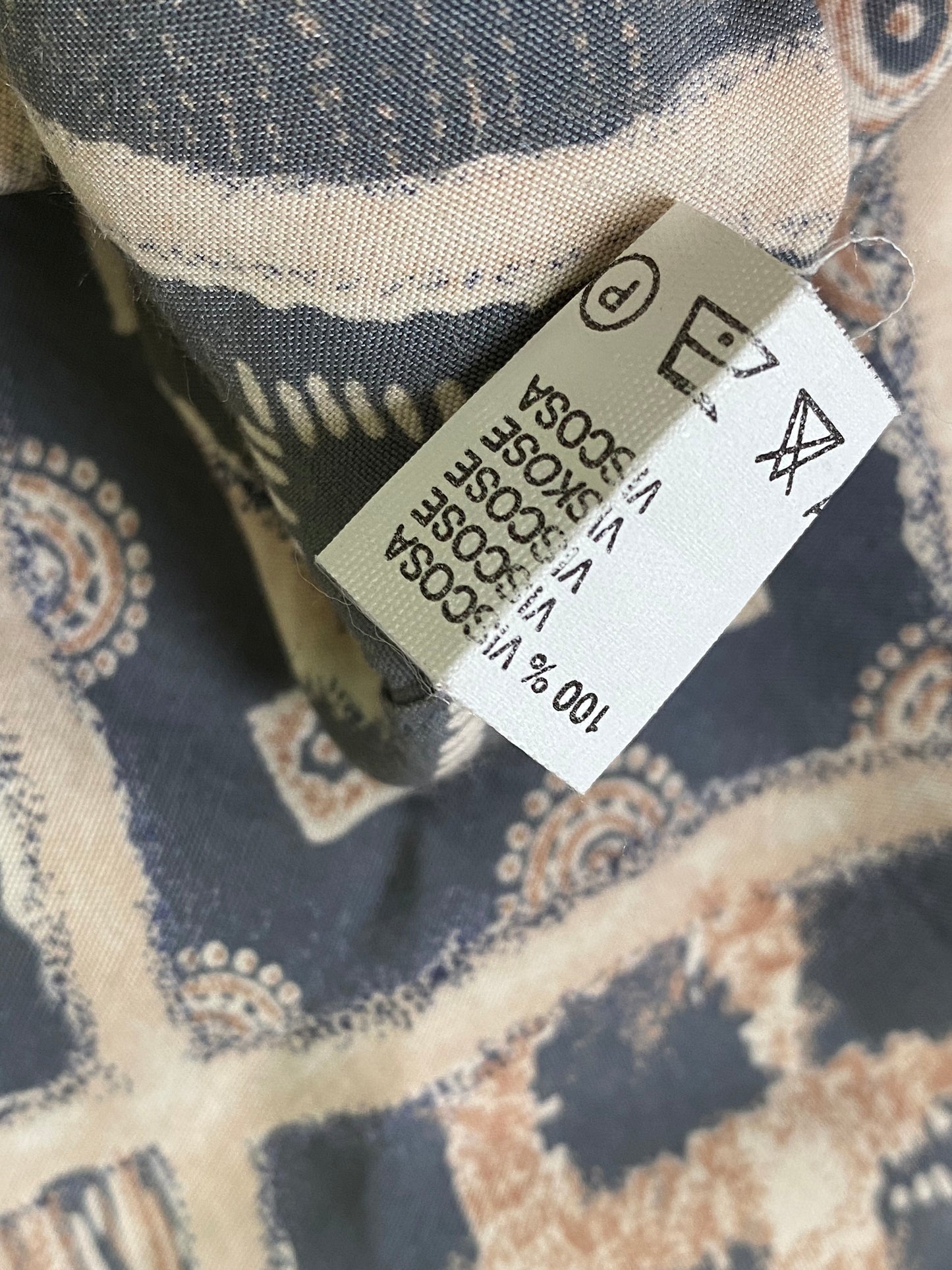 90s Rodrigo Summer Shirt Viscose Grey/Beige XL