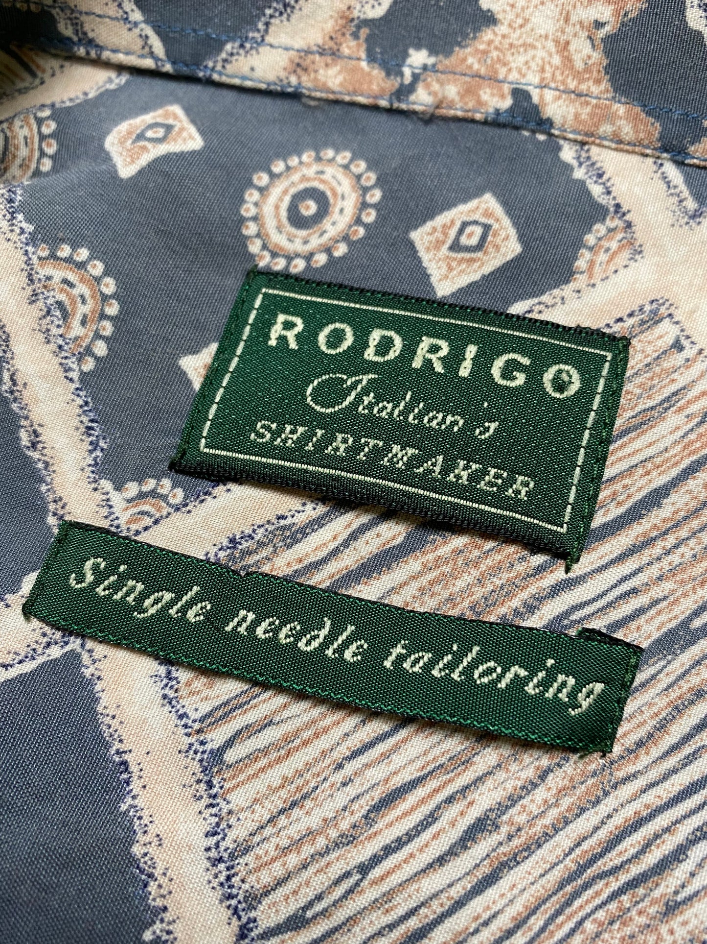 90s Rodrigo Summer Shirt Viscose Grey/Beige XL