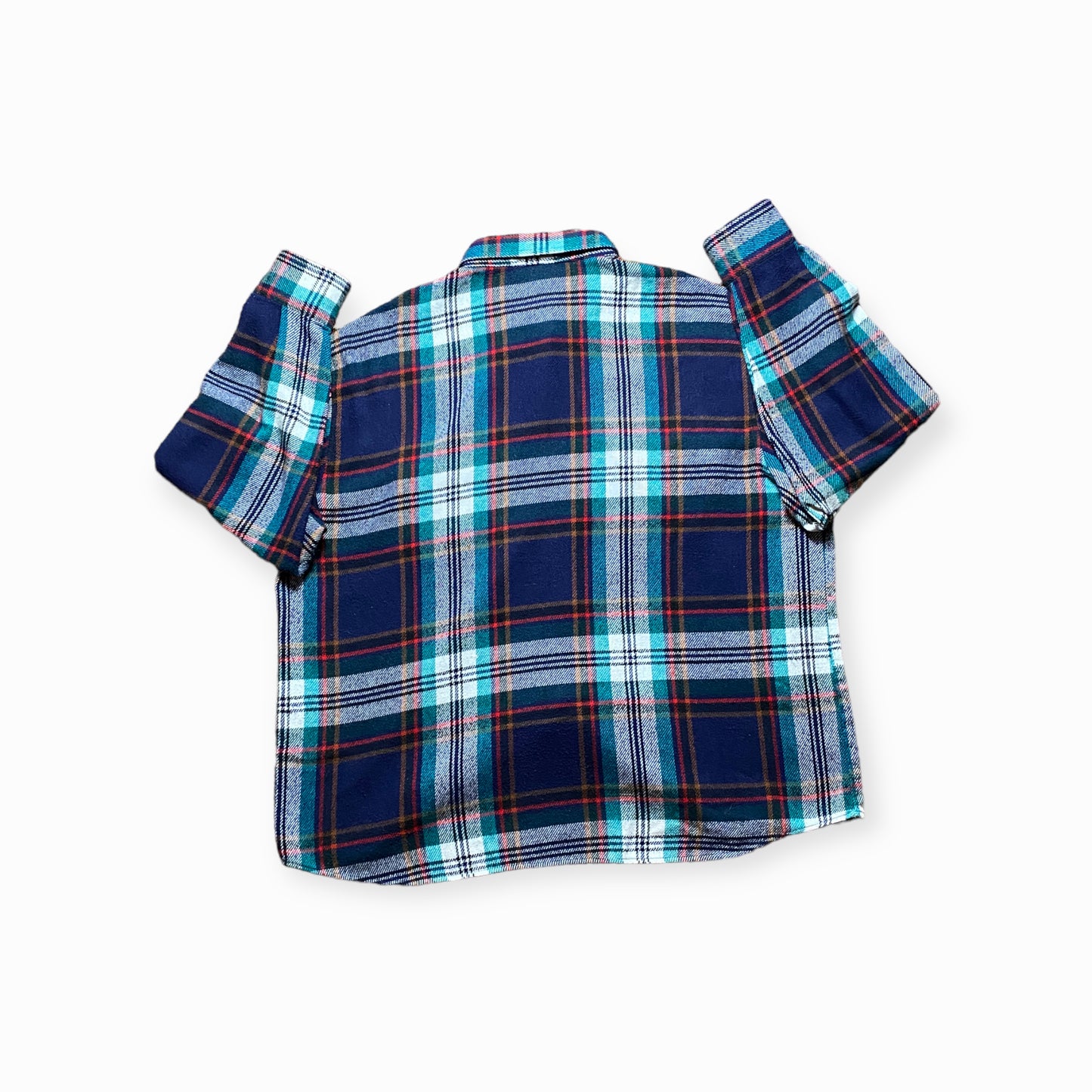 90s Shirt Flannel Checked Blue/Colorful XL