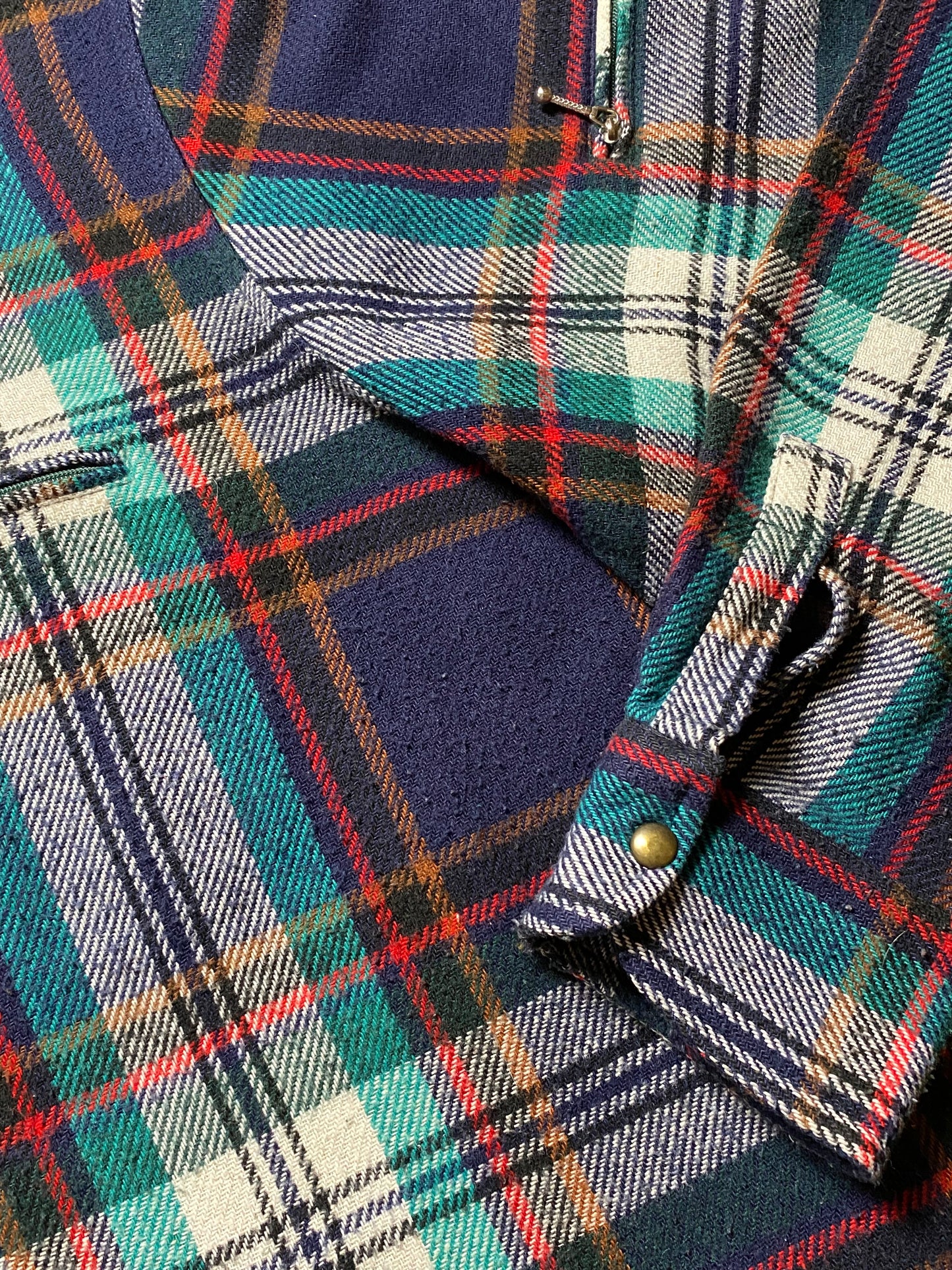 90s Shirt Flannel Checked Blue/Colorful XL