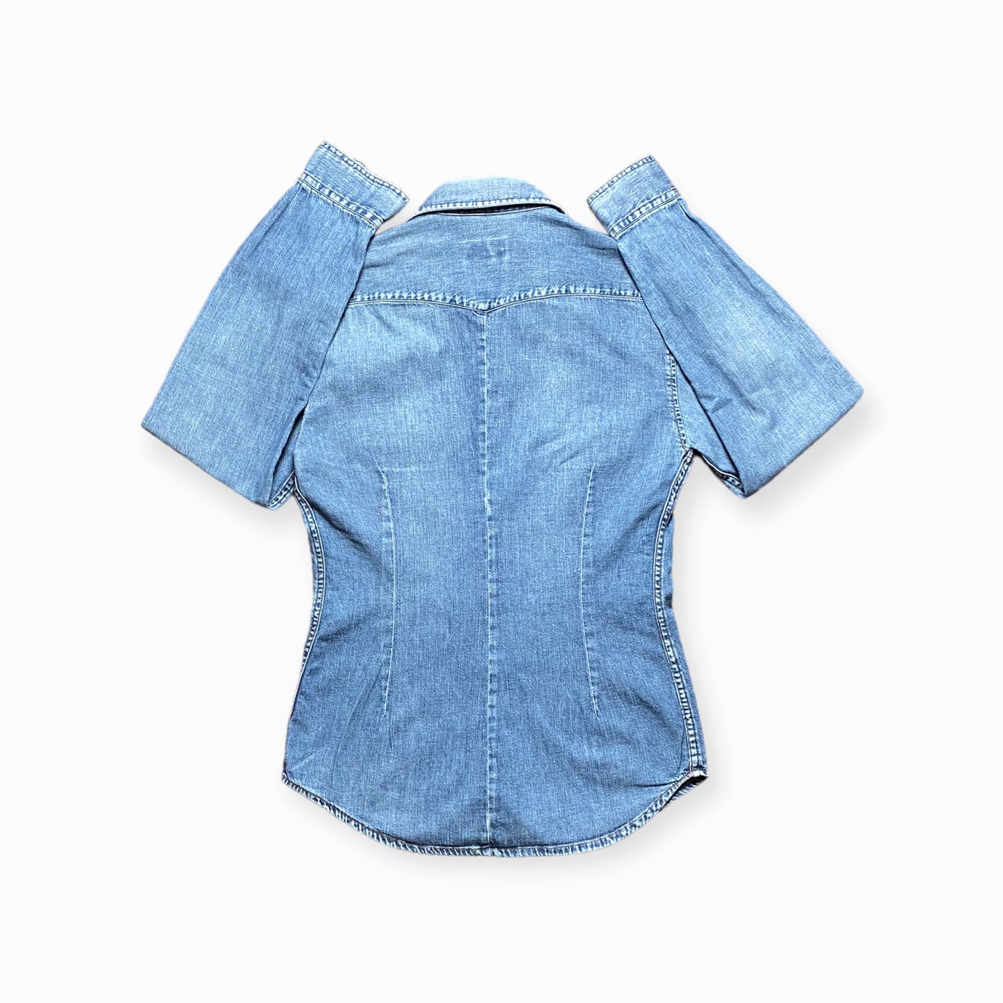 y2k Guess Blouse Denim Blue Women M