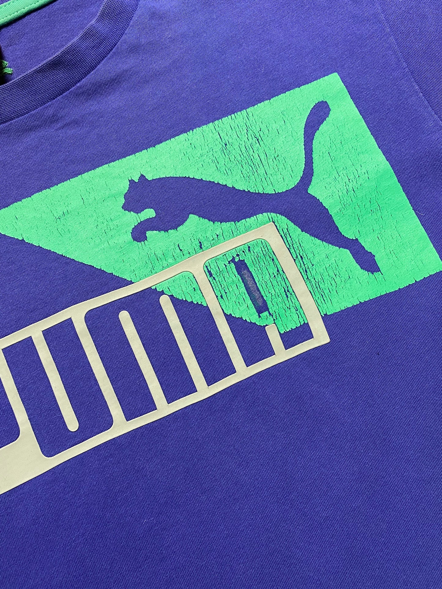 y2k Puma T-Shirt Purple/Green M