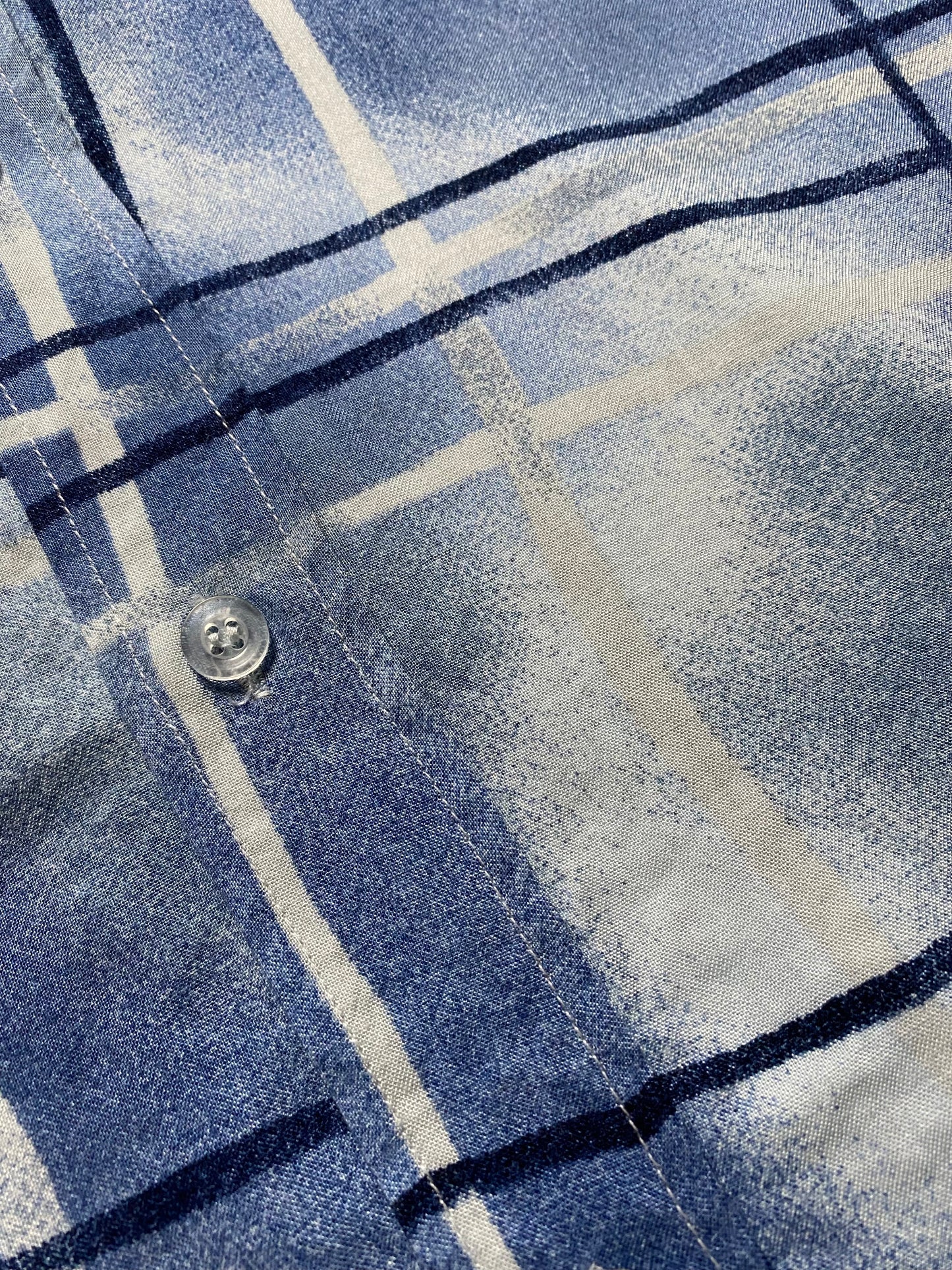 90s Jim Spencer Summer Shirt Viscose Blue Checked L