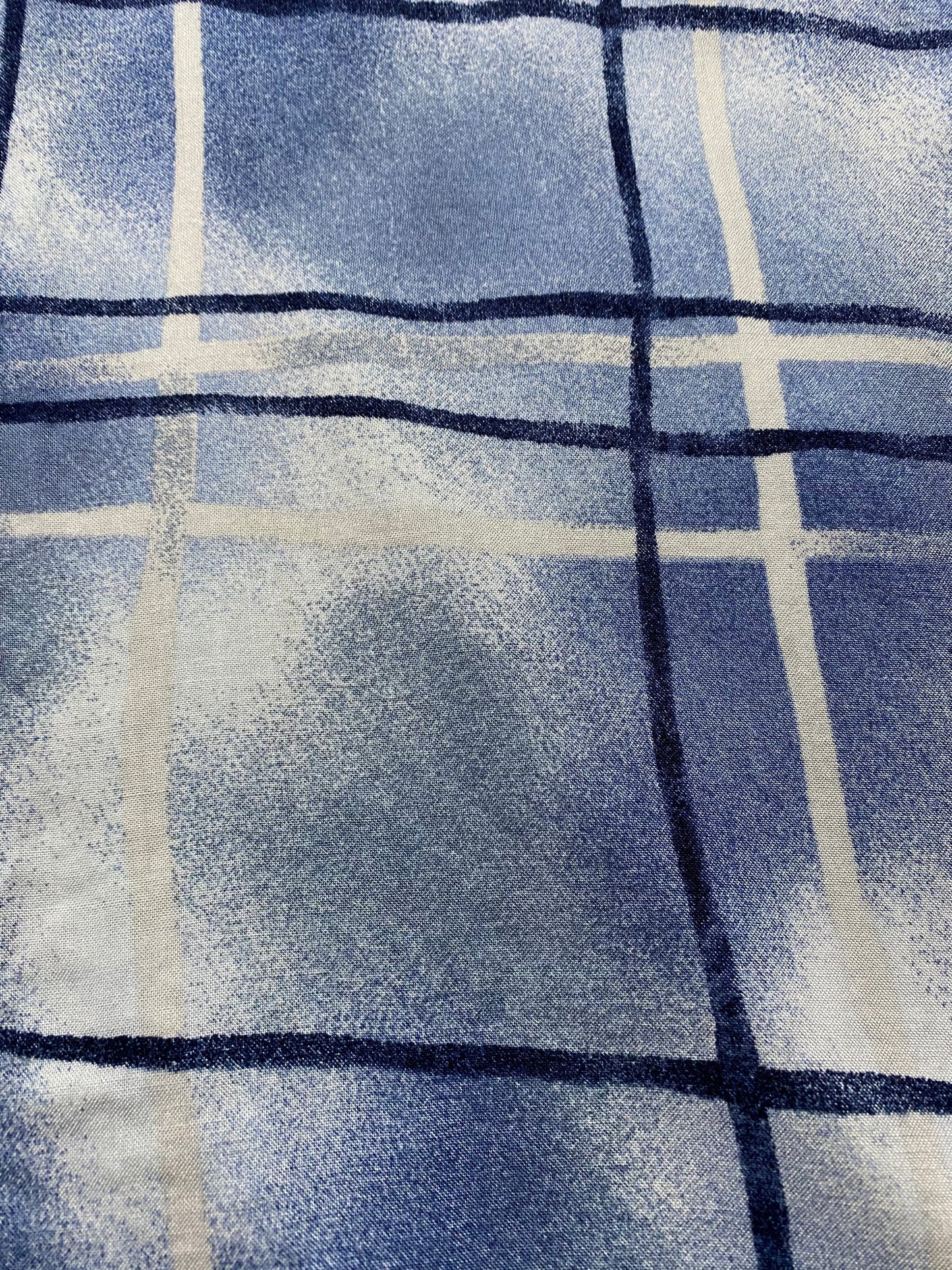90s Jim Spencer Summer Shirt Viscose Blue Checked L
