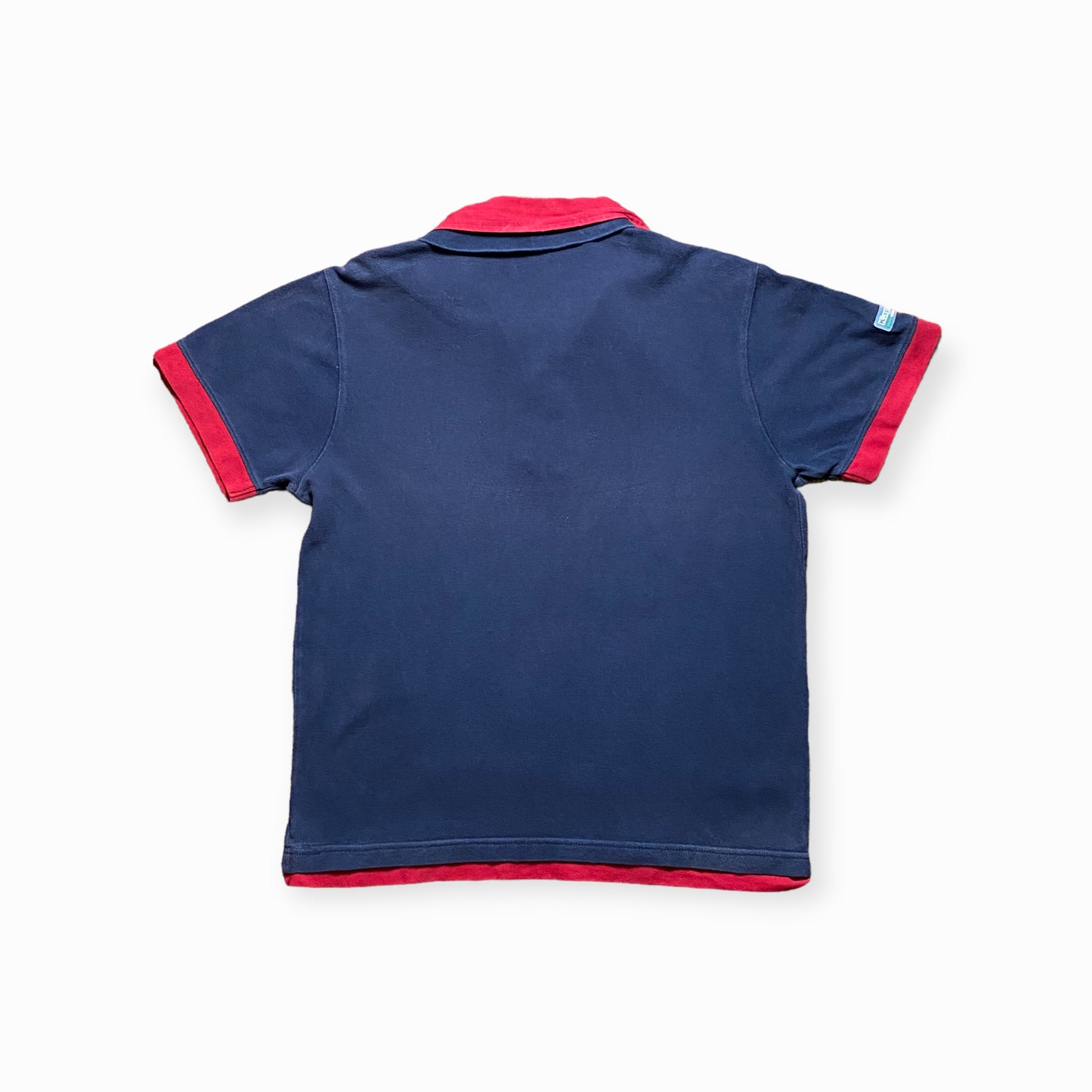 90s Kappa Segel Poloshirt Baumwolle Blau/Rot M