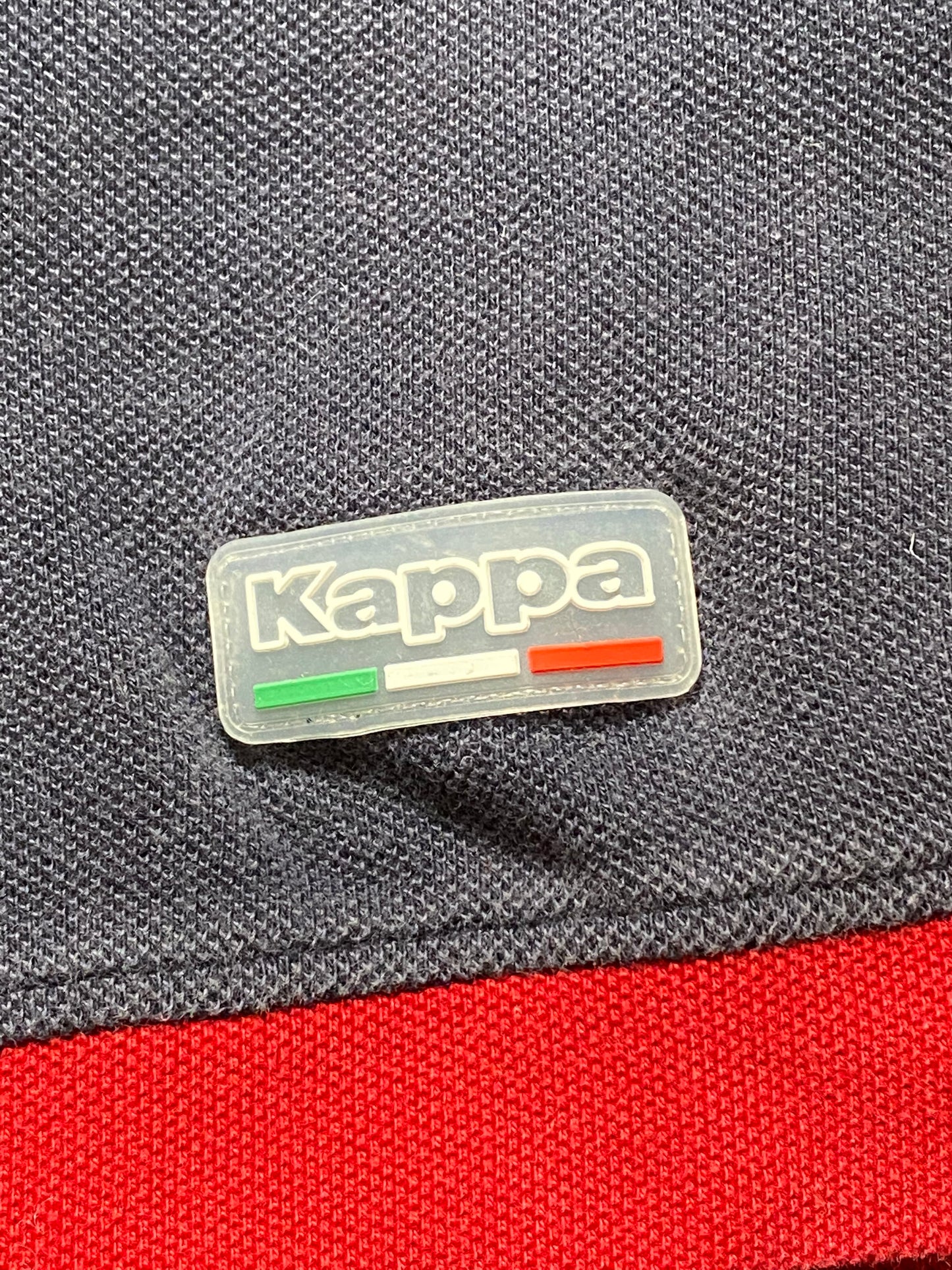 90s Kappa Segel Poloshirt Baumwolle Blau/Rot M