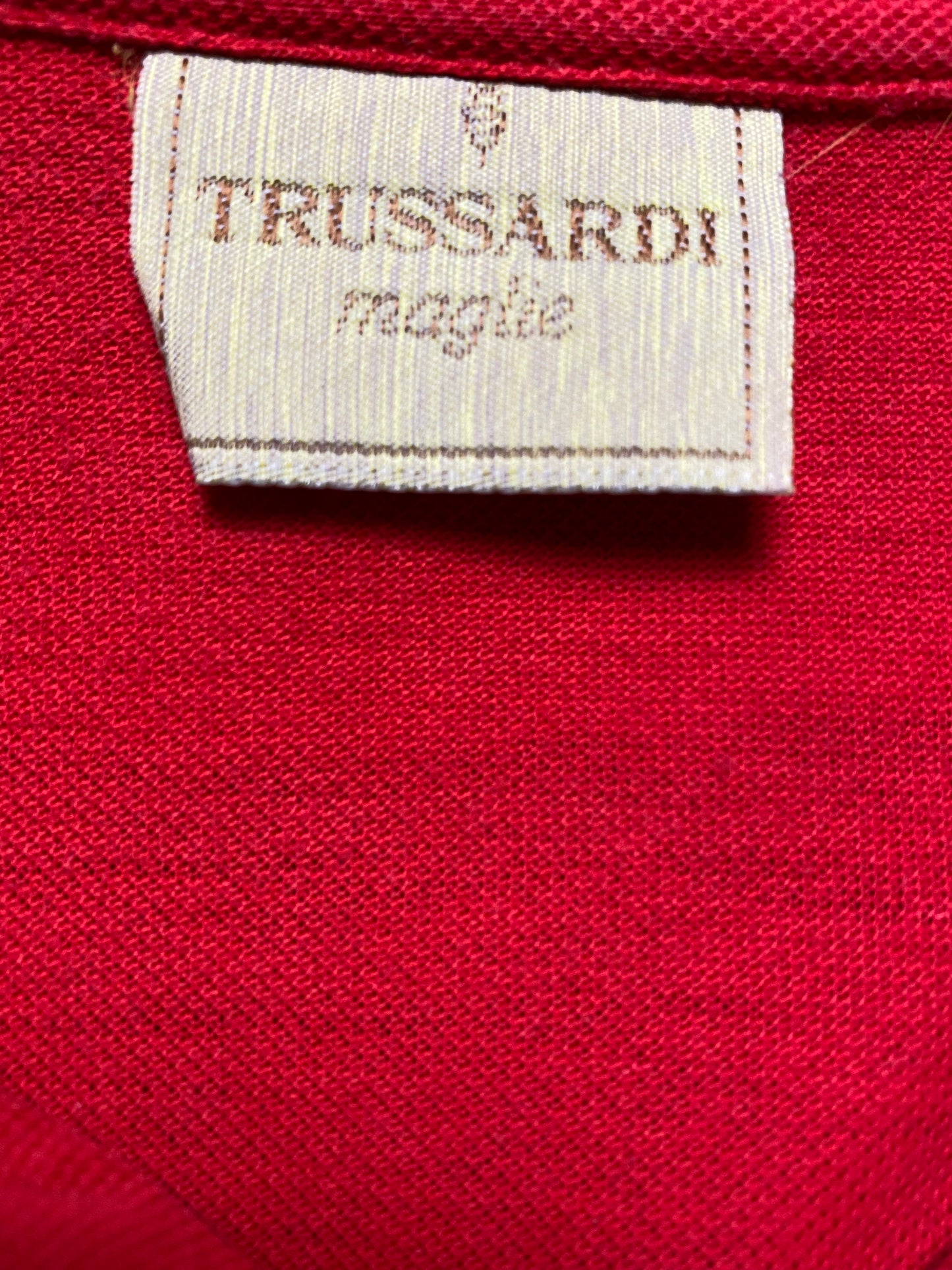 90s Trussardi Poloshirt Baumwolle Rot M