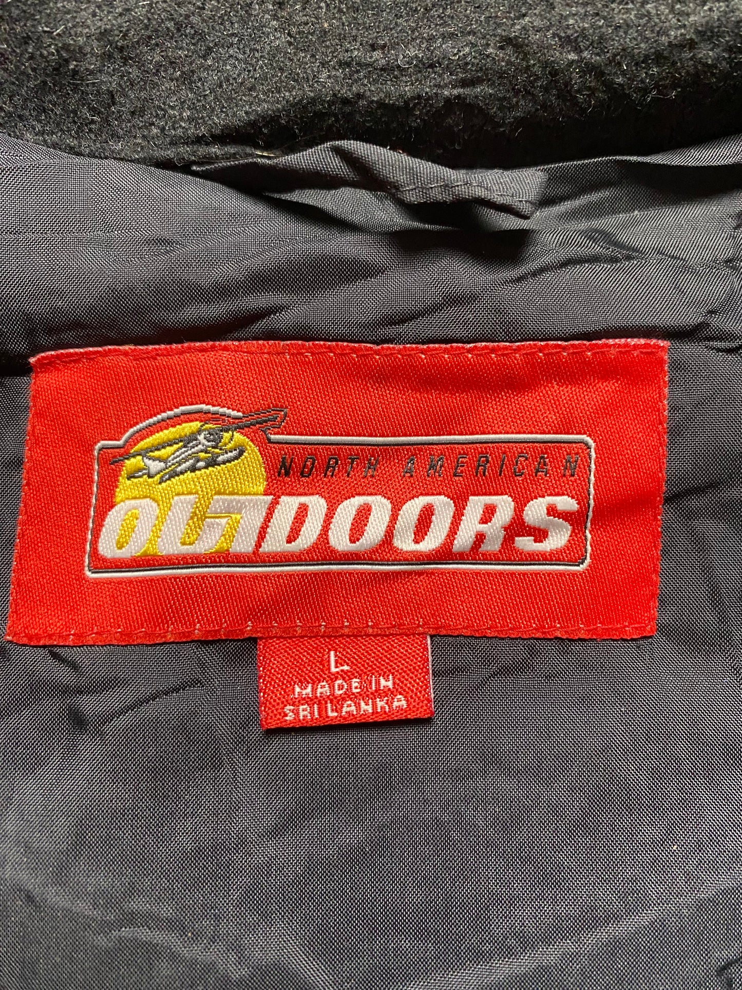 90s North American Outdoors Fishing Jacket Nylon Black/Blue L