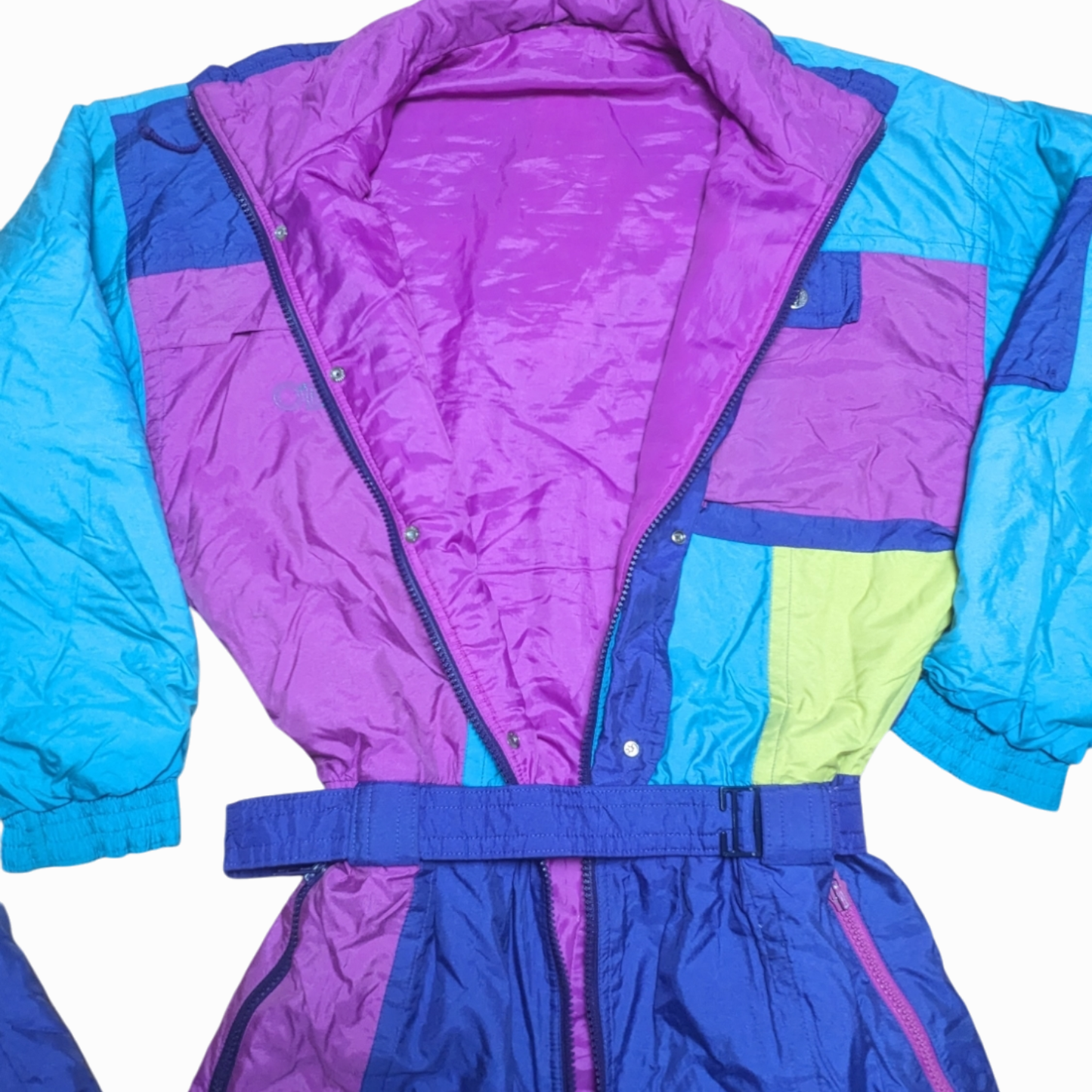 90s O`Brian Winter Skianzug Nylon Blau/Lila XXL