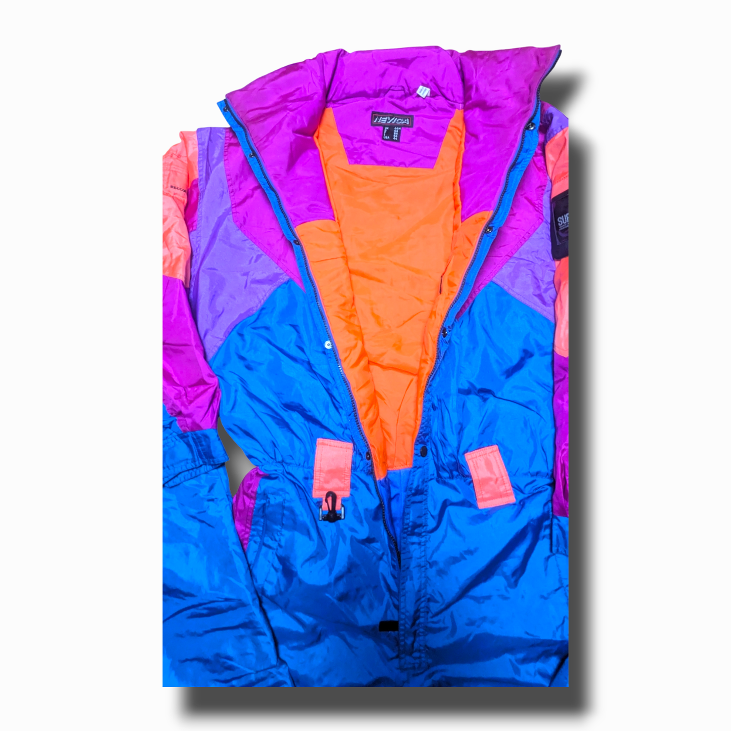 90s Nevica Winter Skianzug Blau/Pink XL