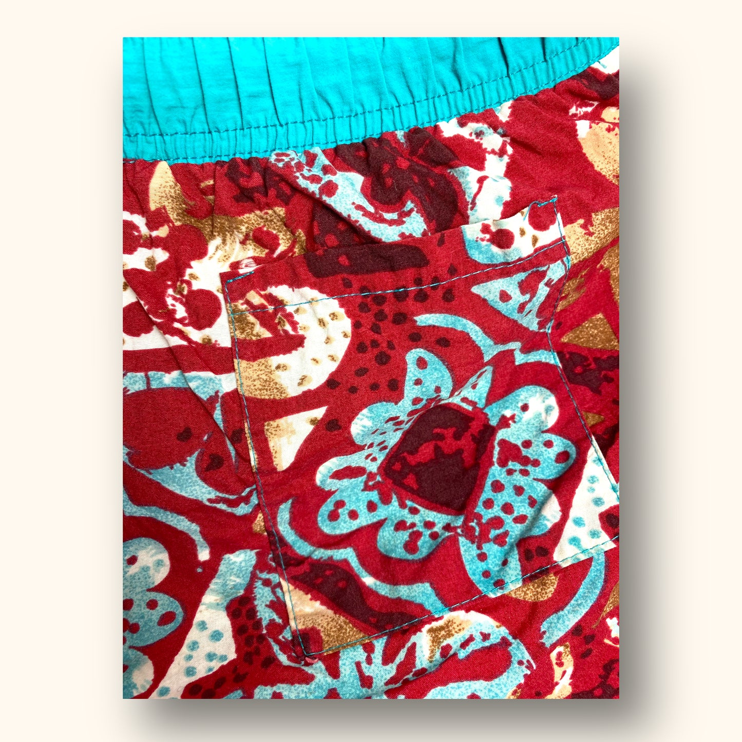 Badehose Rot/Grün S/W28