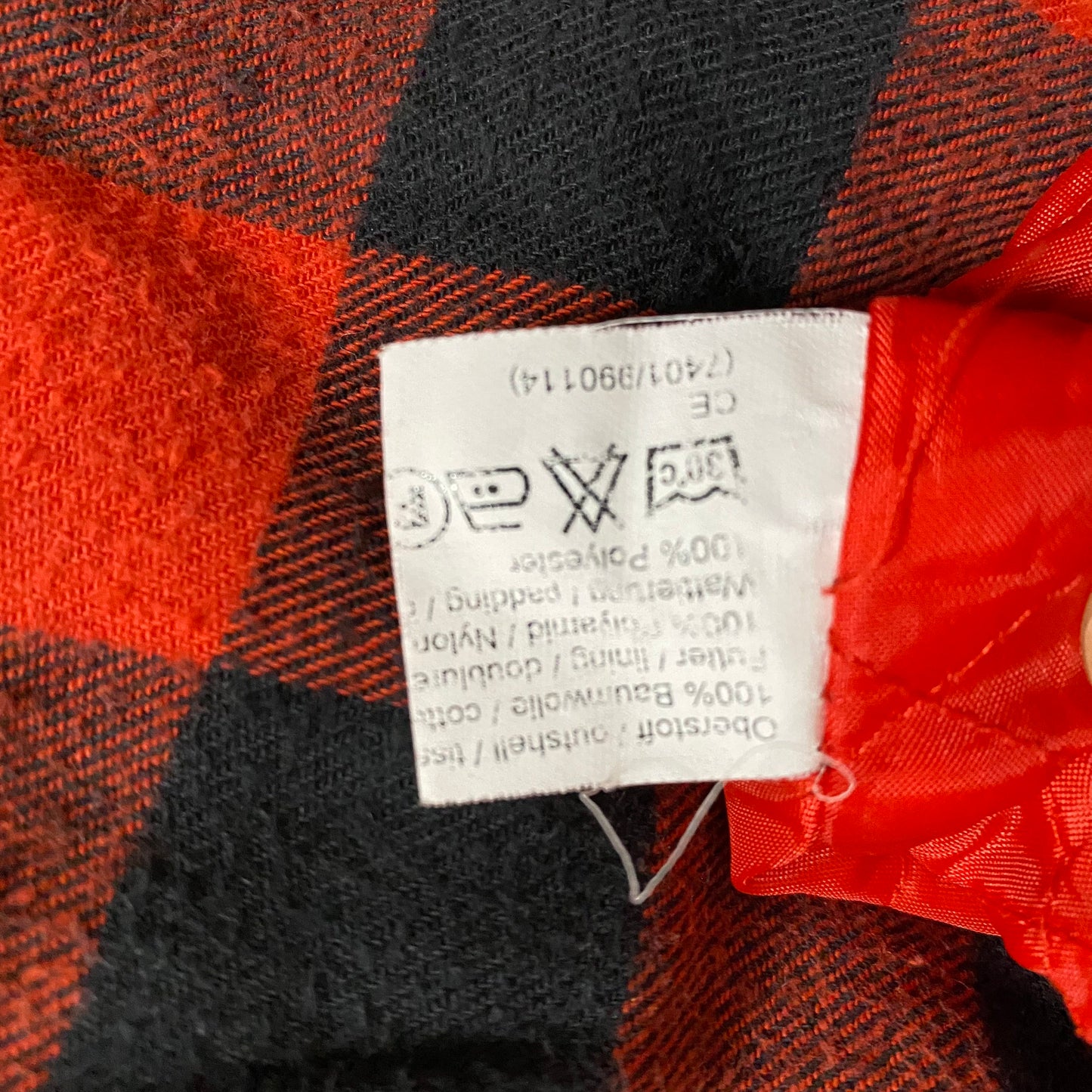 90s Jacke Baumwolle Schwarz/Rot L