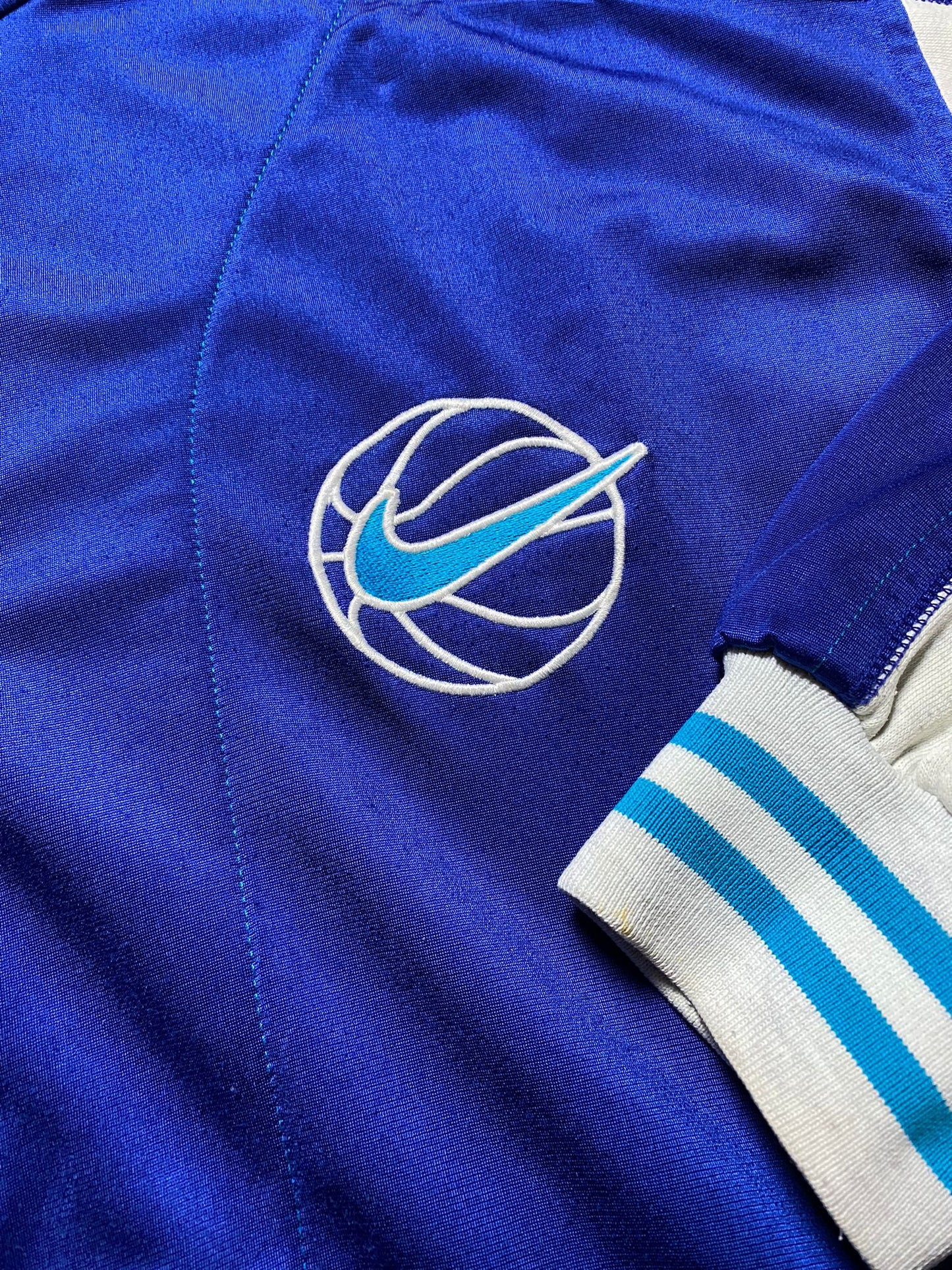 y2k Nike Basketball Varsity Jacke Blau/Weiß L