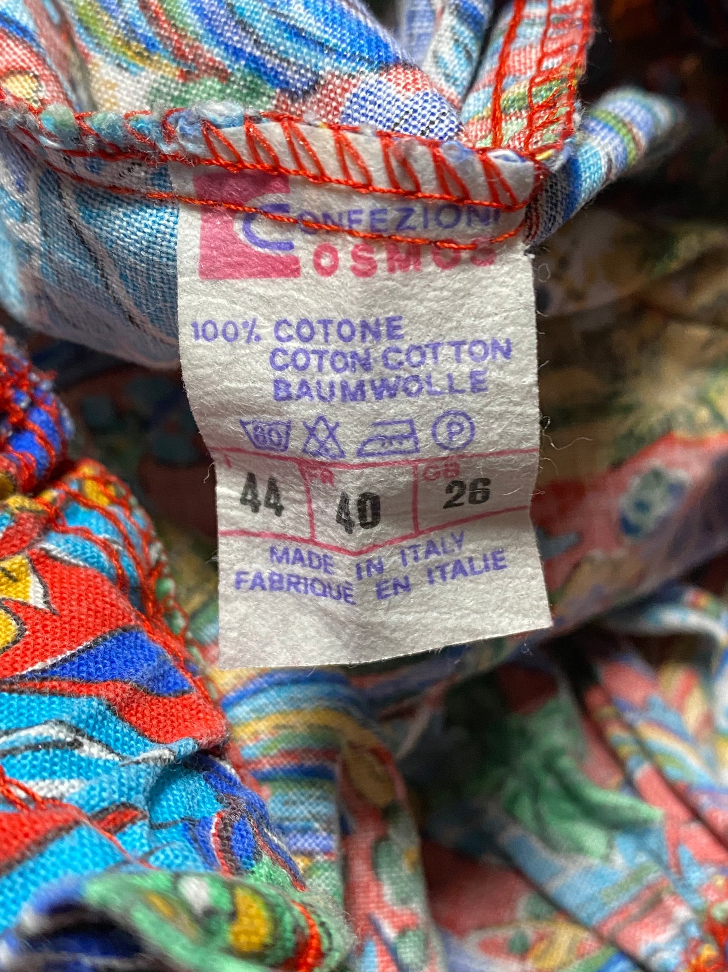 90s Confezioni Cosmos Shorts Baumwolle Rot/Bunt Damen XXS