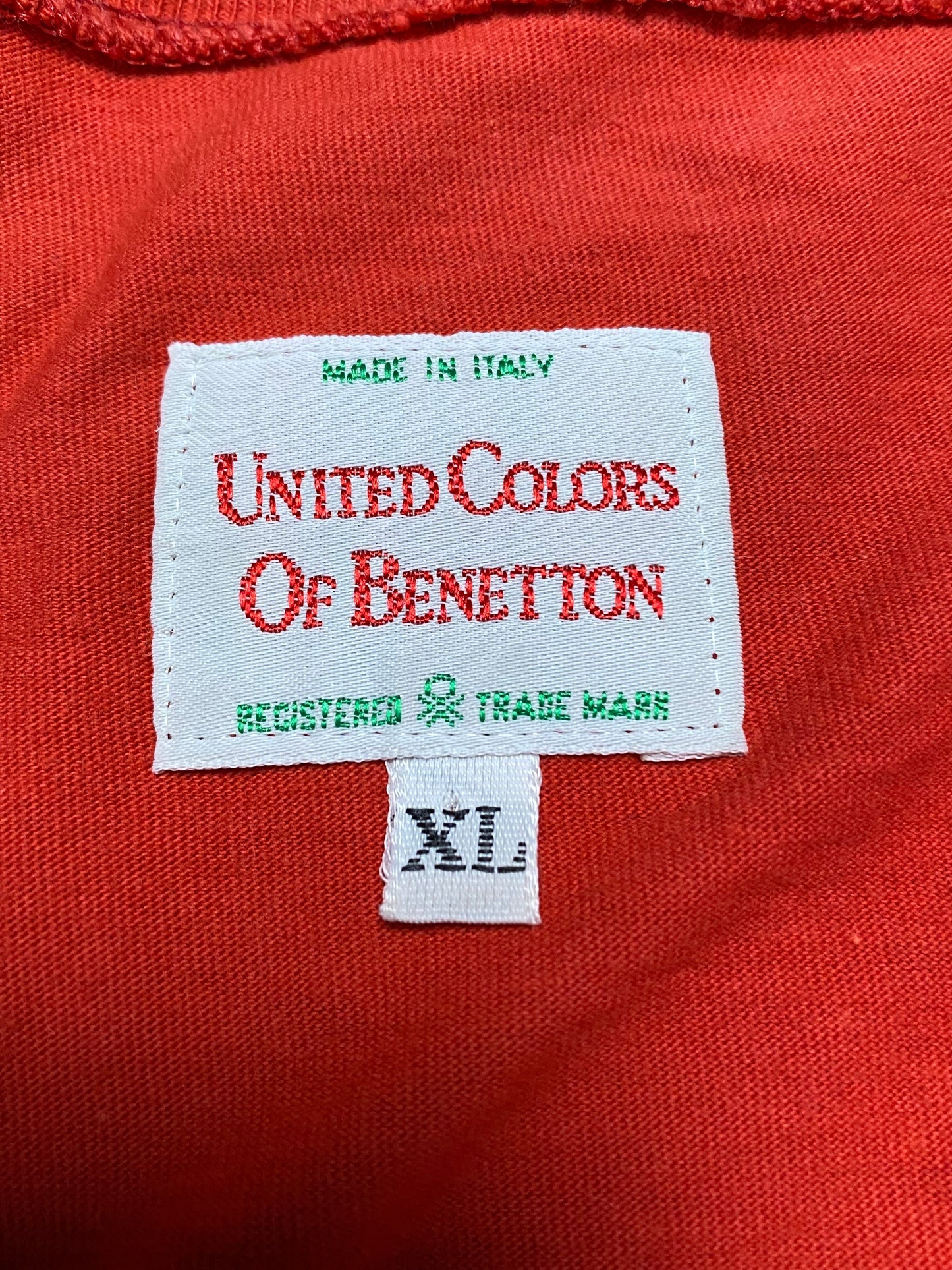 90s United Colors of Benetton T-Shirt Baumwolle Rot L