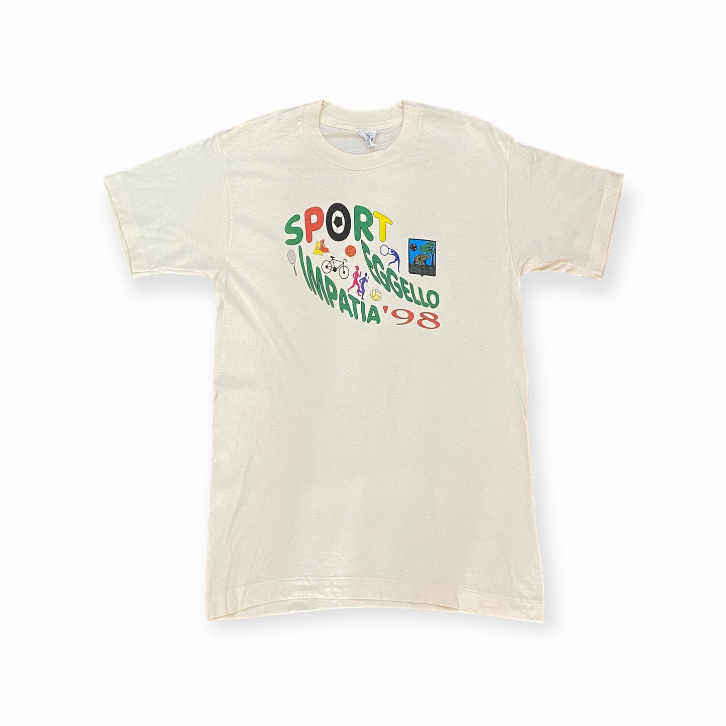 90s Sport T-Shirt Cotton White/Colorful M