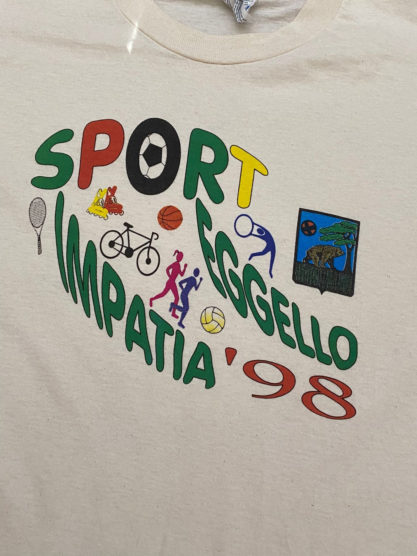 90s Sport T-Shirt Cotton White/Colorful M