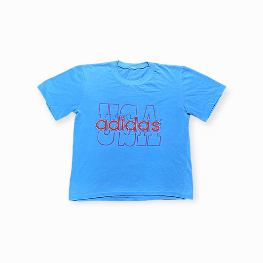 90s Adidas Oversized T-Shirt Blau Damen M