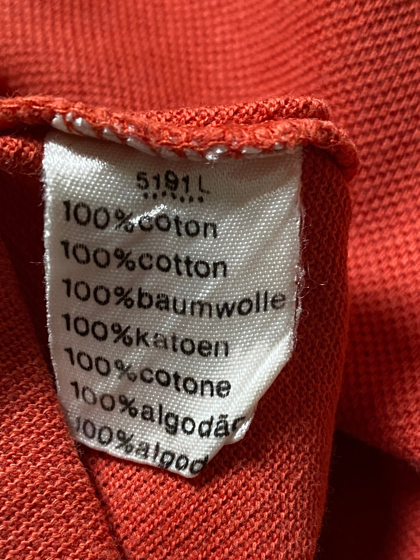 90s Lacoste Poloshirt Baumwolle Orange M