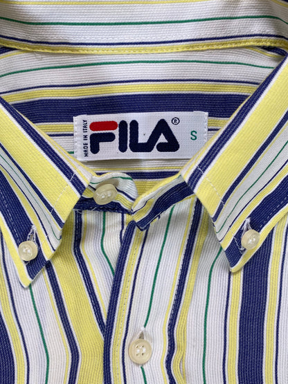 90s Fila Hemd Baumwolle Gelb/Blau S