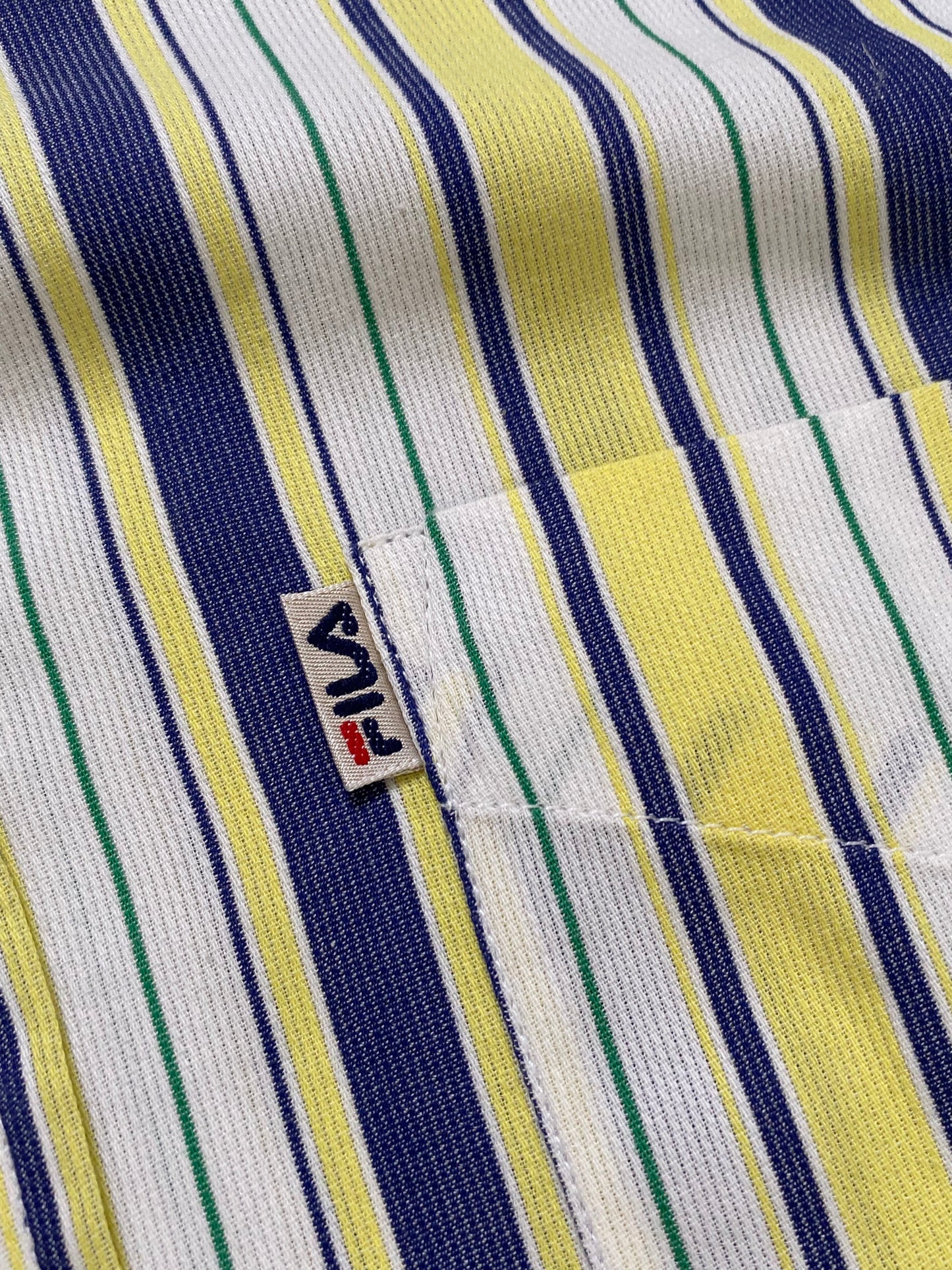 90s Fila Hemd Baumwolle Gelb/Blau S