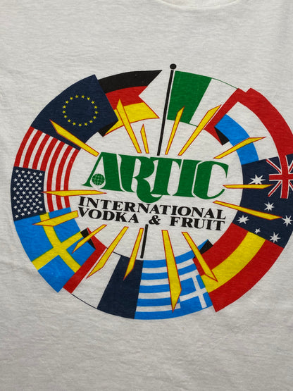 90s Artic Vodka T-Shirt Baumwolle Weiß/Bunt M