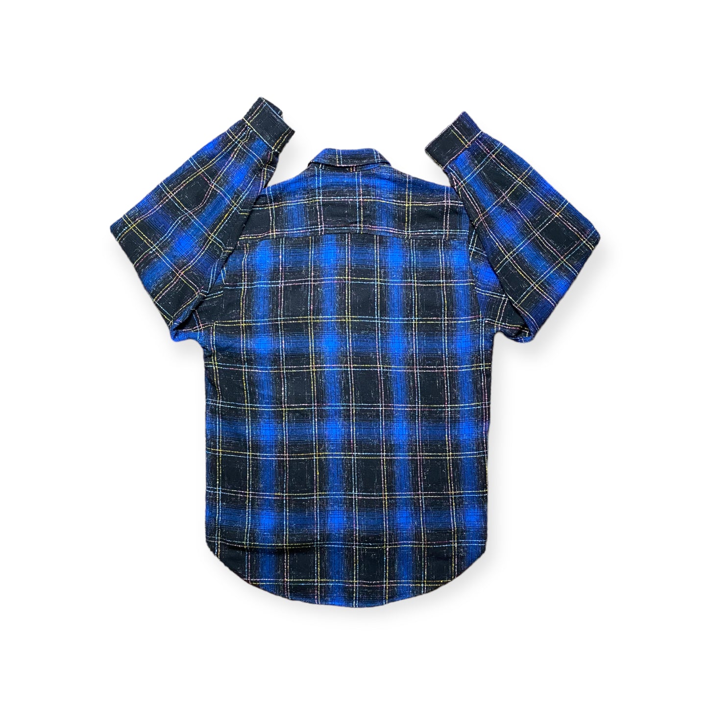 90s Controvento Casual Shirt Flannel Black/Blue L