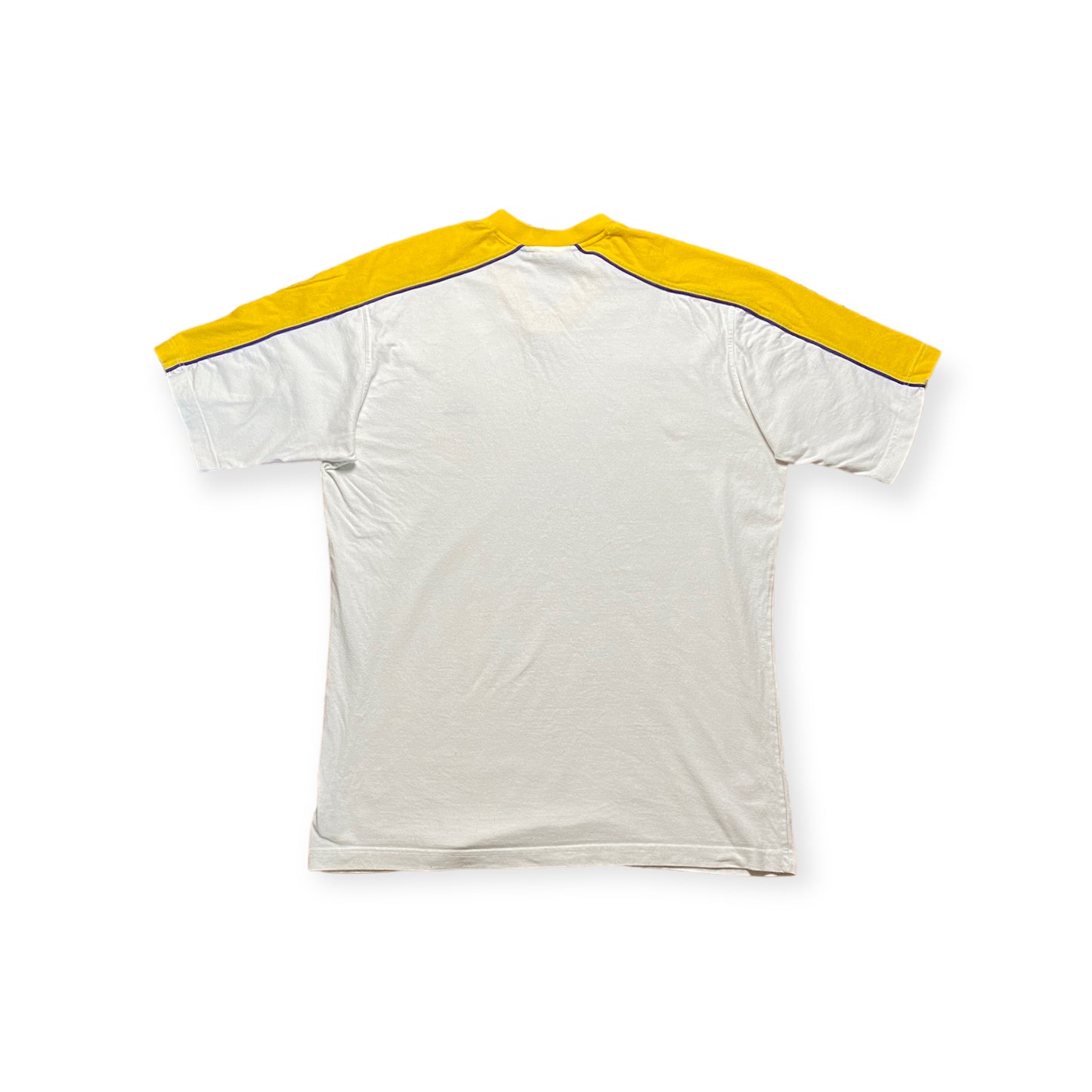 y2k Adidas Sport T-Shirt Cotton Yellow/White L