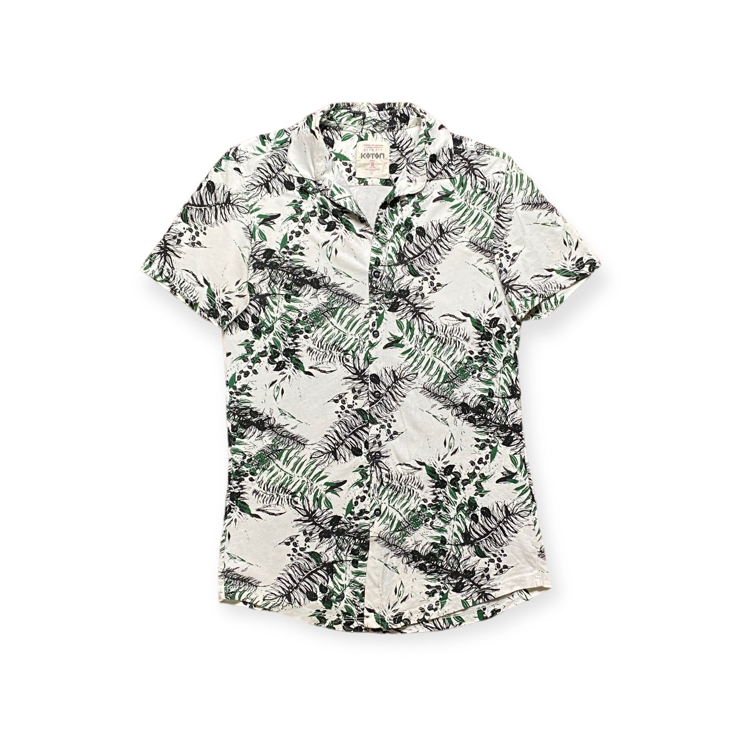 y2k Koton Summer Shirt Green/White S