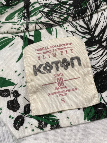 y2k Koton Summer Shirt Green/White S