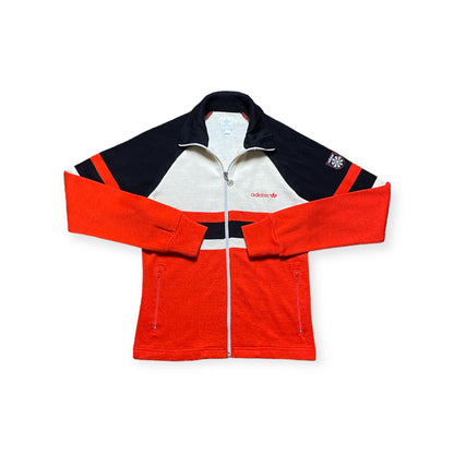 90s Adidas Strickjacke Acryl Rot/Weiß/Blau Damen XS