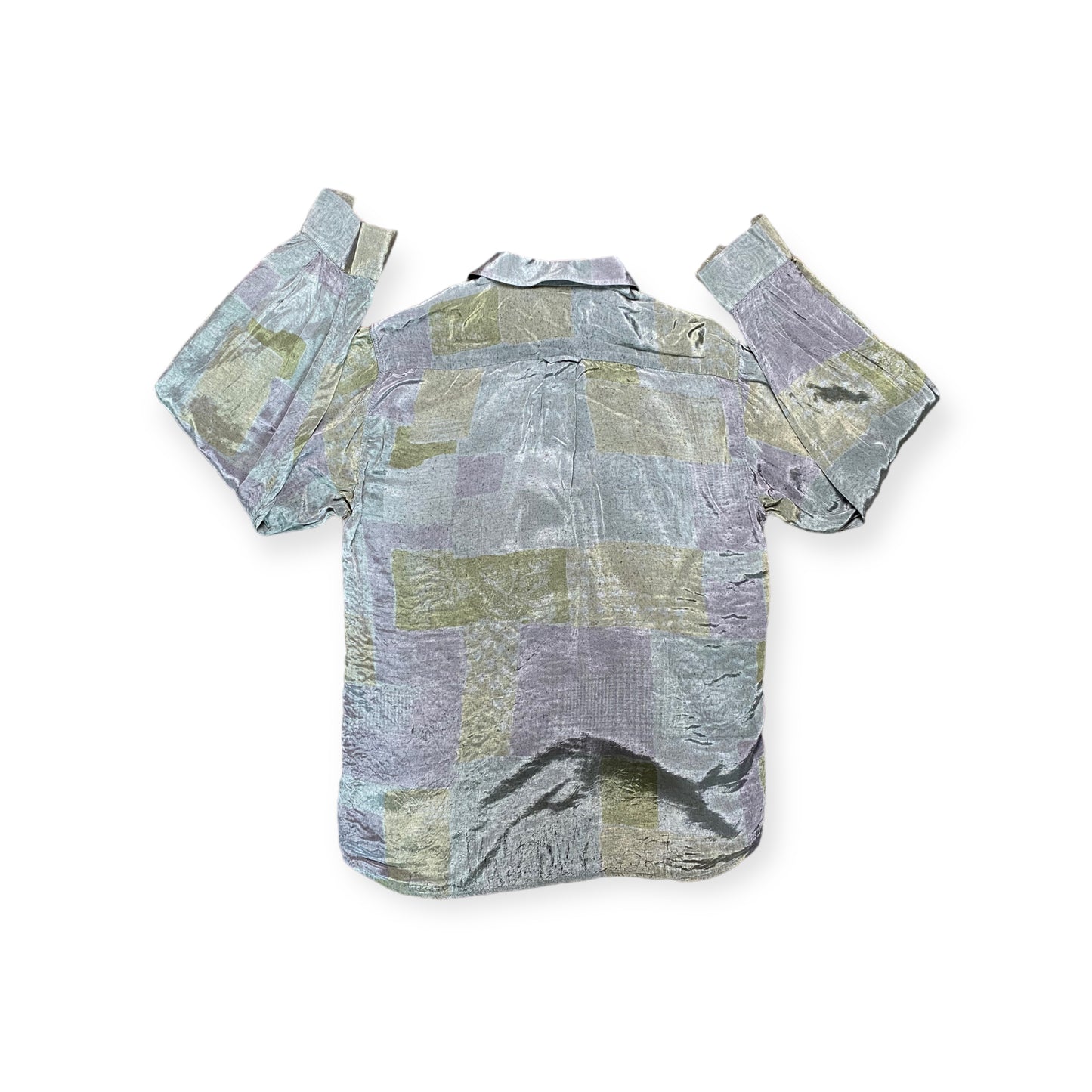 90s Over Style Party Shirt Viscose Grey/Green L