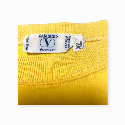 90s Valentino Beachwear T-Shirt Cotton Yellow/Colorful L