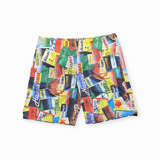 90s Hawaii Surfing Shorts Baumwolle Bunt XL