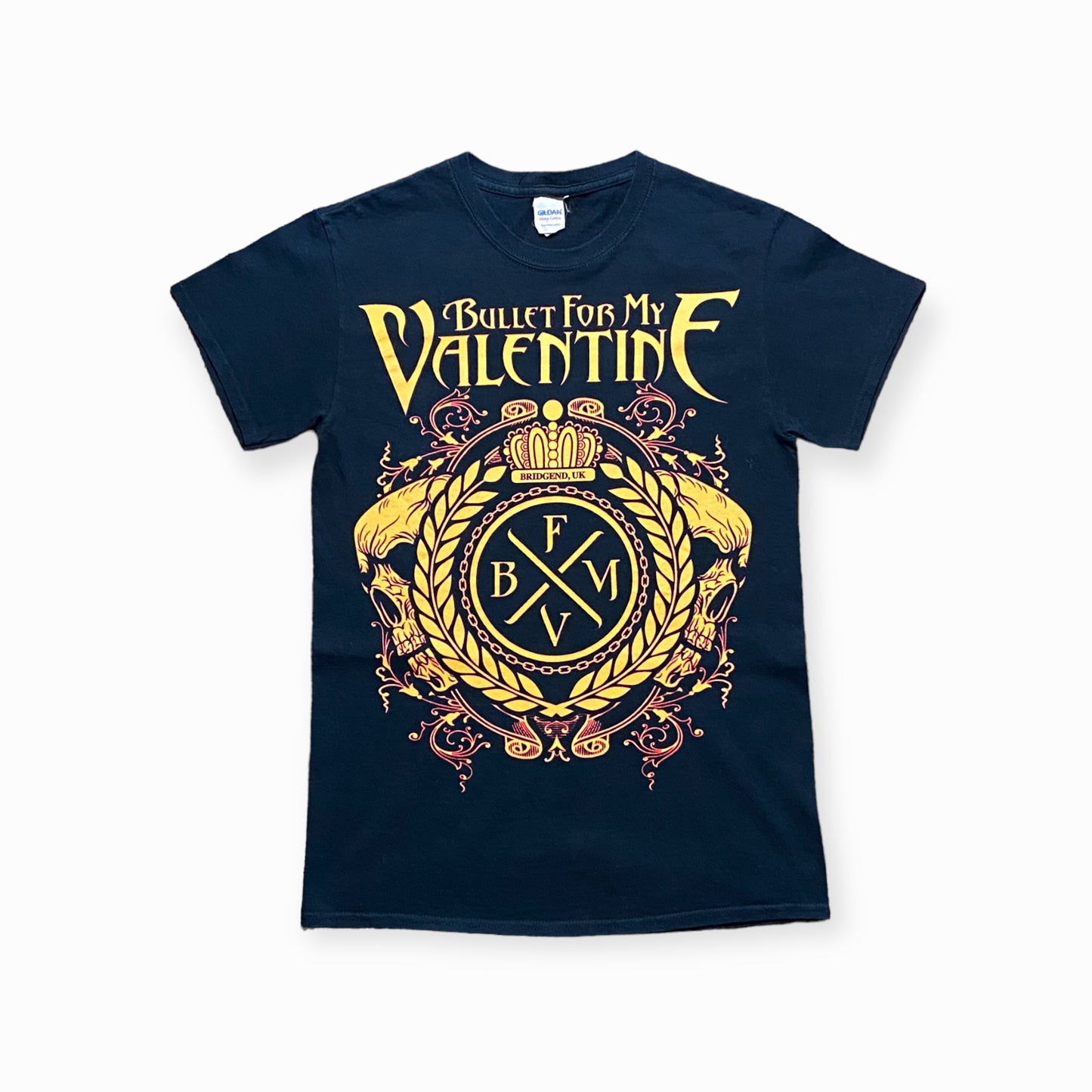 y2k Bullet For My Valentine Band T-Shirt Cotton Black/Yellow S