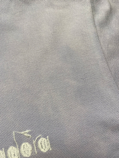 90s Diadora Poloshirt Baumwolle Lila/Weiß M