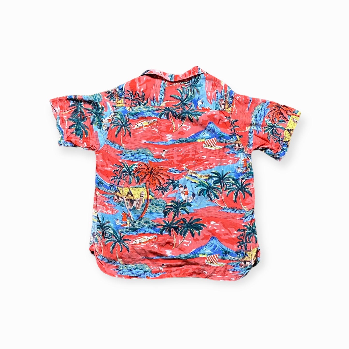 90s Tangerine Hawaii Hemd Viskose Bunt/Rot M